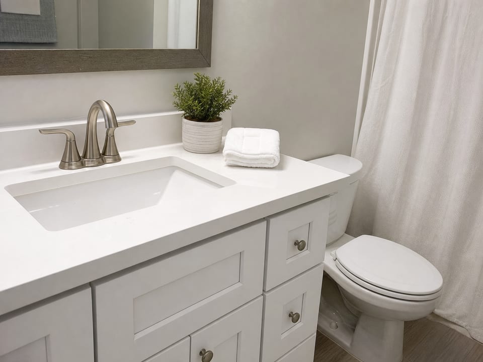 Bathroom sink / toilet example turnover photo